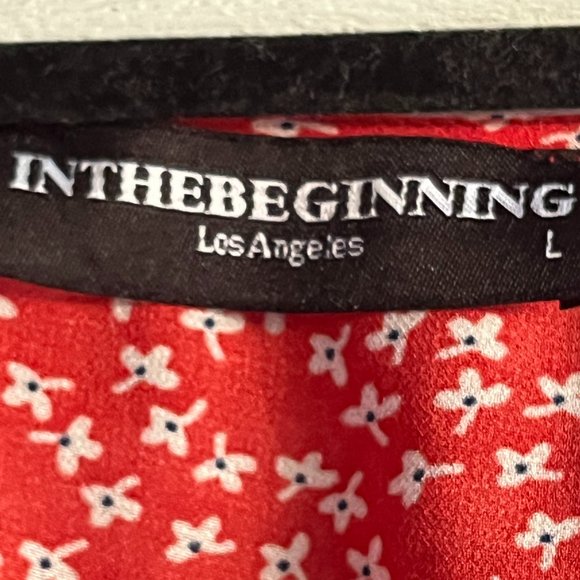 FREE SHIPPING ress; soft red and white; gathered areas for fun flirty; tie open - Picture 8 of 10